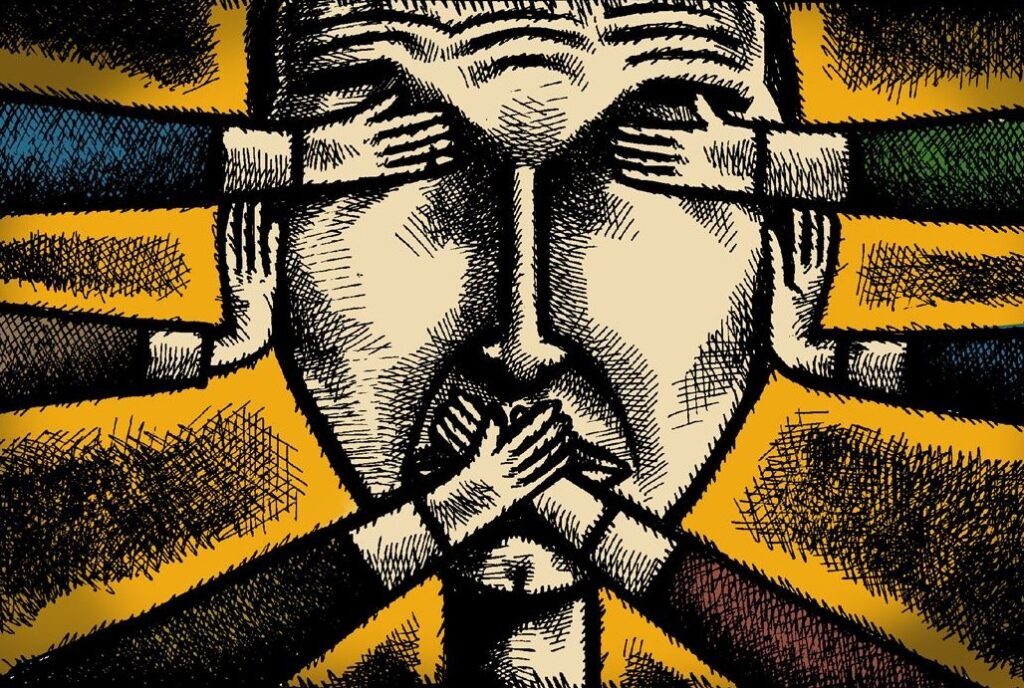 An illustration of censorship